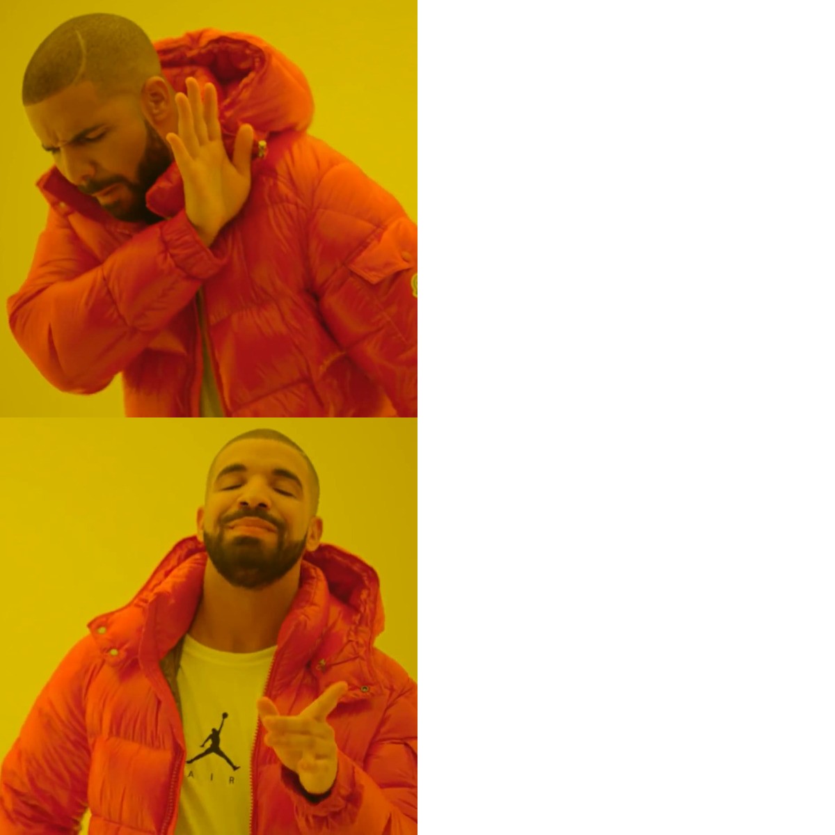 Drake Hotline Bling meme about The Feed