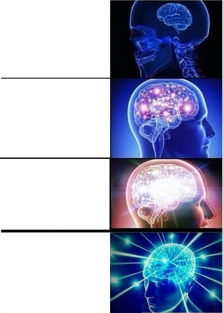 Expanding Brain meme about The Feed